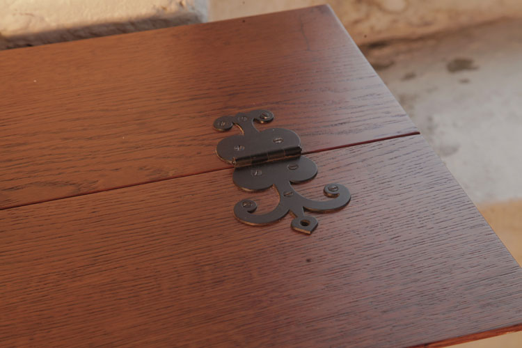 Bechstein large iron hinges with trefoil embellishment