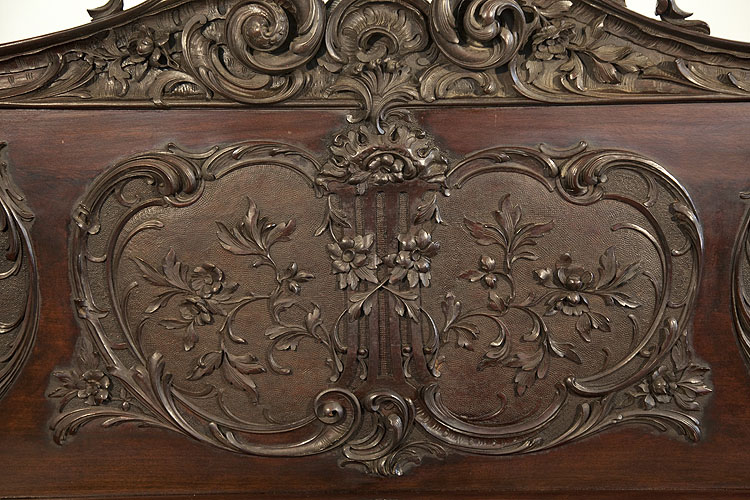 Francke ornately carved front panel featuring flowers, foliaage and acanthus 