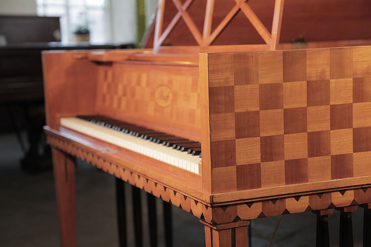 Ibach high piano cheek in chequered cherry