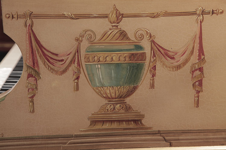 Hand-painted urn with draped fabric