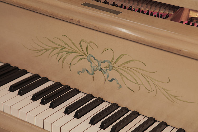 Piano fall hand painted with a bow and foliage