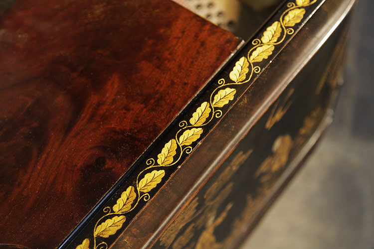Schiedmayer gilt leaf decoration on piano lid border