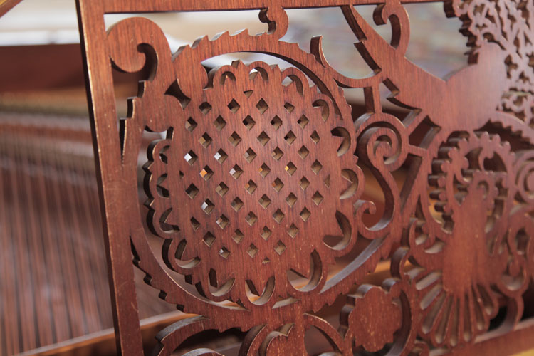 Schiedmayer Arts and Crafts style, music desk openwork detail of a stylised sunflower