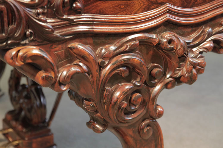 Steinway Model D  knee carved with scrolling acanthus in high relief