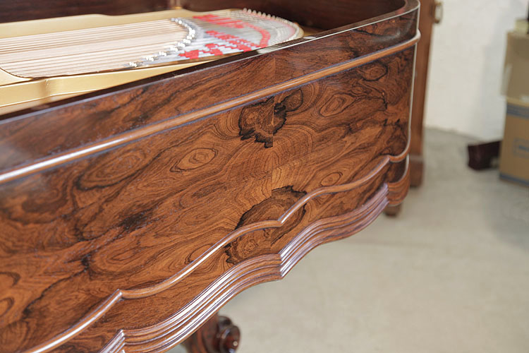 Steinway Model D sinuous wave pattern double moulding on cabinet base