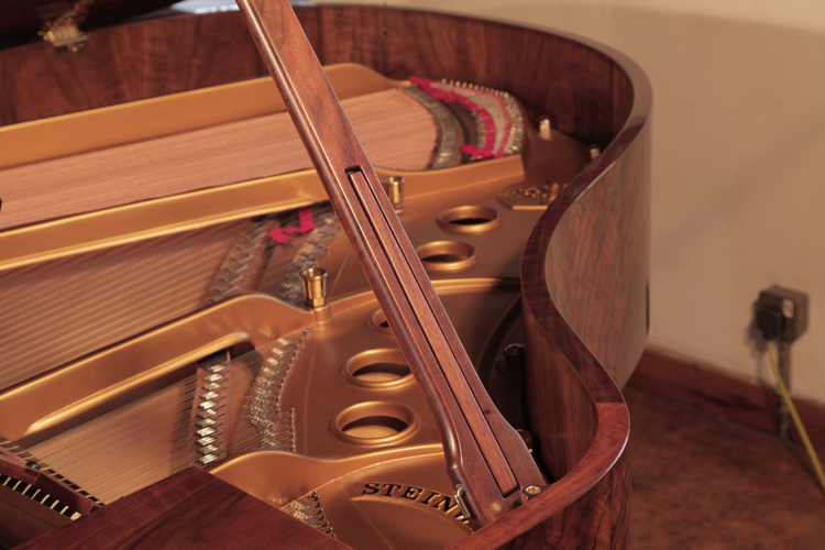 Steinway Model S piano lidstay with indented smaller prop stick to enable lid open fully or third open