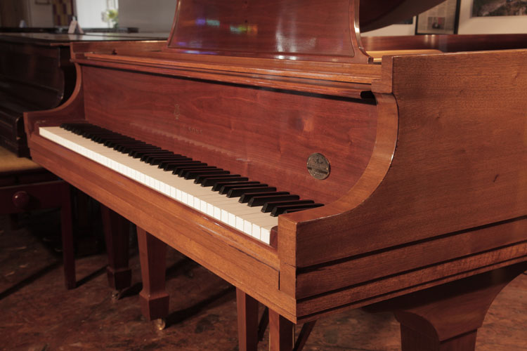 Steinway Model S piano in matched yew