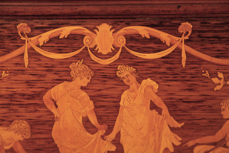 Steinway inlay dancing ladies and swagged ribbons detail