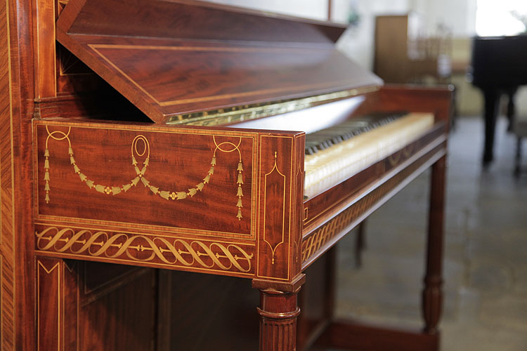 Weber square piano cheek inlaid with swags