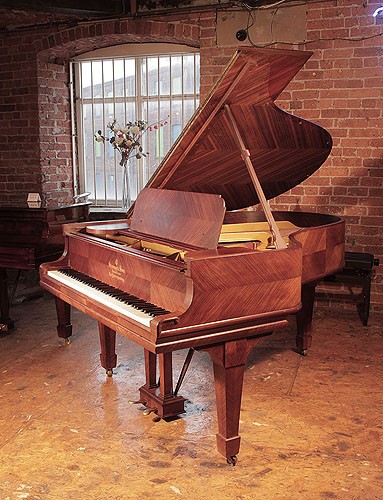 Golden Age of Pianos. A 1905, Steinway Model O grand piano for sale with a quartered, kingwood case and spade legs