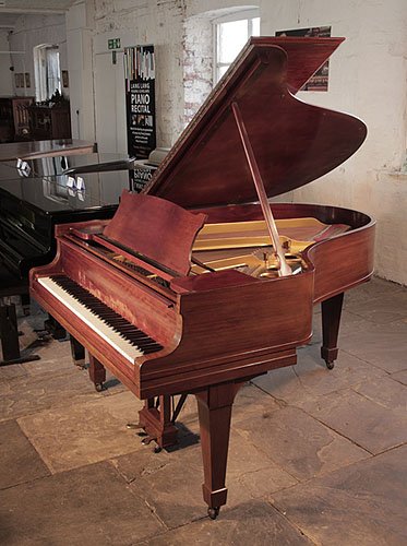 The Golden Age of Pianos. A 1927, Steinway Model O grand piano for sale with a figured, mahogany case and spade legs